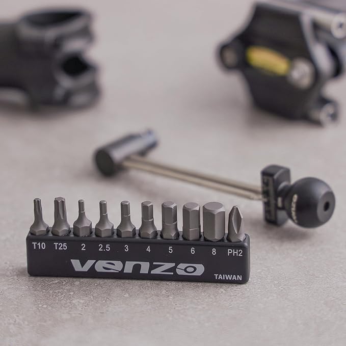 Venzo 1/4 Inch Driver Beam Torque Wrench Set - 2 to 10 Nm - Small Adjustable - Great Maintenance Tool for MTB, Mountain, Road Bike & Motorcycle - Bicycle Carbon Parts Essential Tool