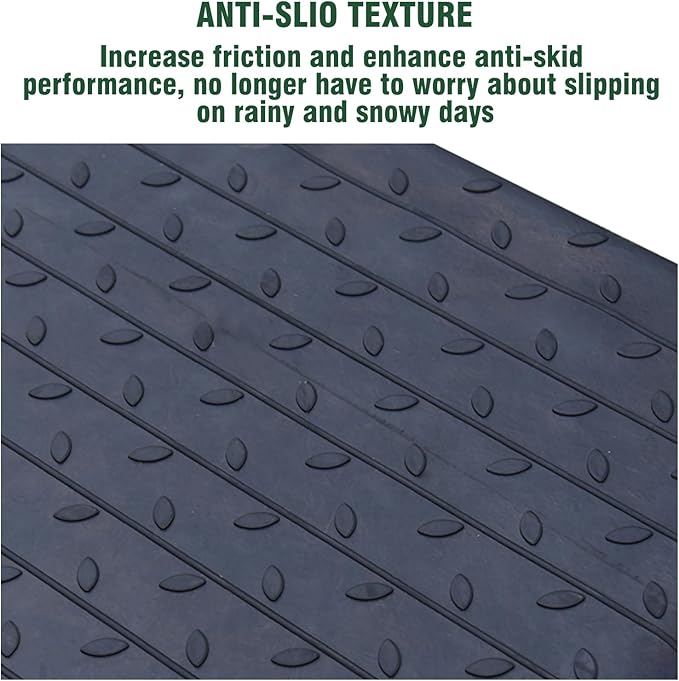 3.5" Rubber Threshold Ramp Wheelchair Ramp 5500 lbs Load Capacity Curb Ramps Anti-Slip Surface for Doorway Driveway Indoor Outdoor Use with 1 Channel Weighs 46.2lbs