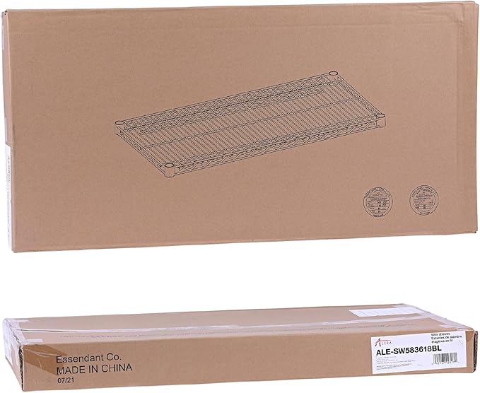 Alera ALE Industrial Wire Shelving Extra Wire Shelves, 36w x 18d, Black (Case of 2 Shelves)