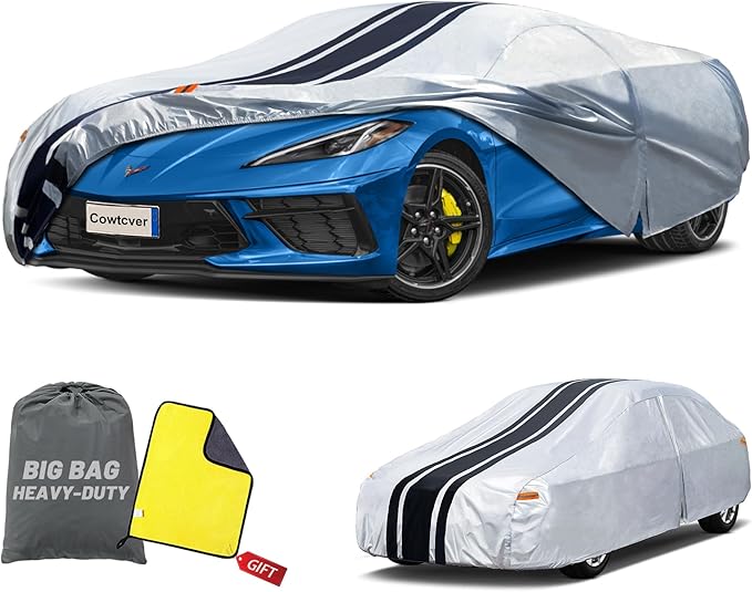 10-Layer Waterproof Sports/Coupe/Cabriolet Car Cover. All Weather Full Outdoor Covers. Porsche 911, Chevy Corvette Camaro, NSX Etc.Size A3 (Length 178 to 185 inch)