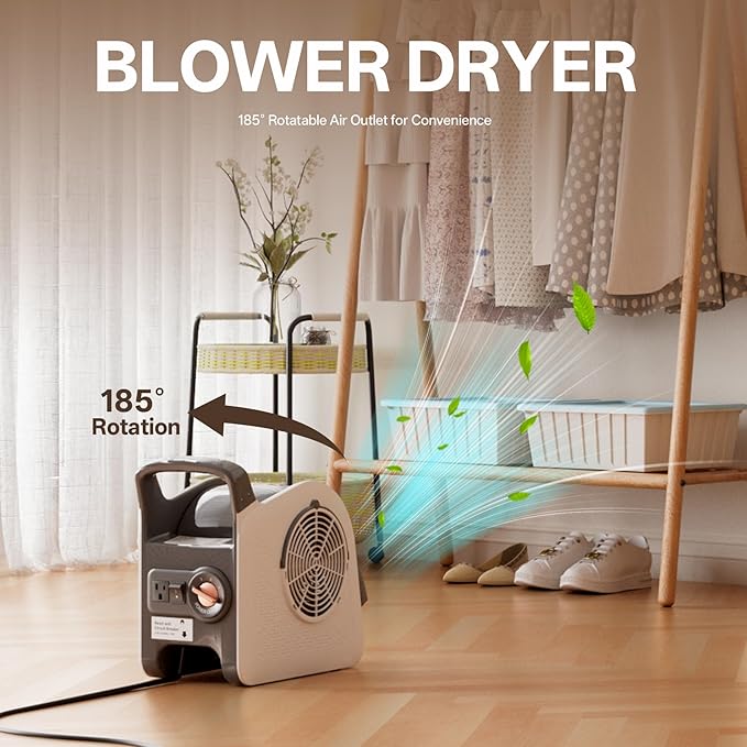High Velocity Blower Floor Fan, 355 CFM Air Mover Fan for Job Site and Home, Floor Drying Fan for Cooling and Ventilating, White