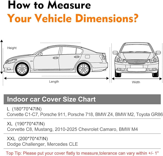 Indoor Car Cover, Stretch Satin Soft Dust Protection, Universal Fit for 189-205 Inch Sedans, Breathable Full Car Cover for Garage, Car Show, Windproof with Storage Bag, Red & Black