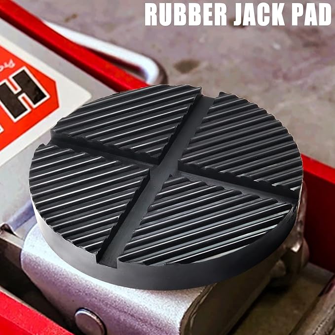 Universal Floor Slotted Car Rubber Jack Pad Frame Protector for Pinch Weld Side Lifting Disk Jacking Tool 24mmX125mmx125mm (2Pcs)