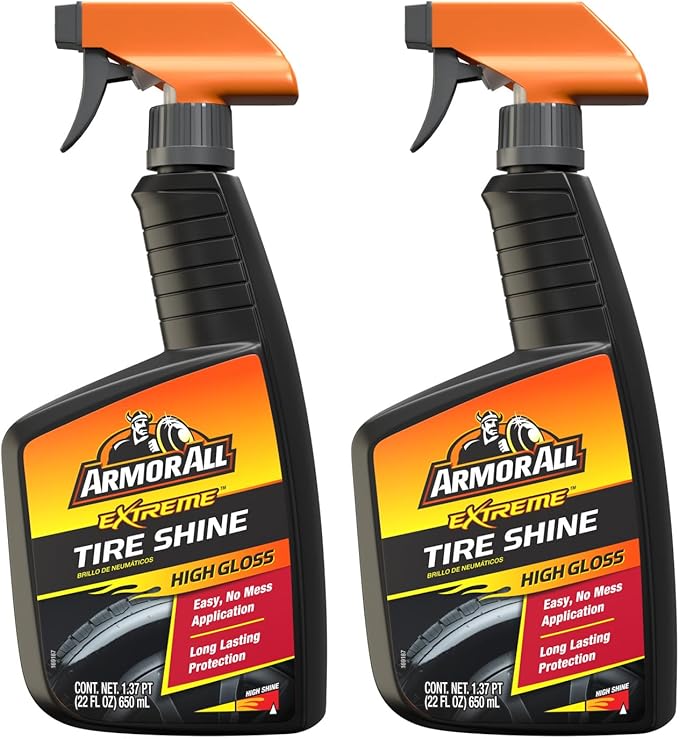Armor All Tire Shine, One-Step Tire Shine Spray for Precise, Even Shine and Minimal Overspray - 2 Count