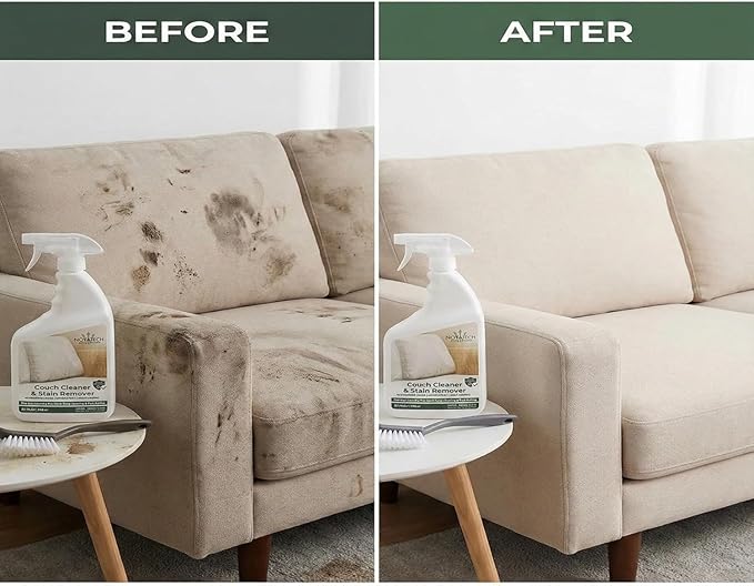 Couch Cleaner and Stain Remover Spray – Professional Strength, Multi-Surface Fabric and Upholstery Cleaner – Pet-Safe, Non-Toxic, Quick-Drying for Couches, Sofas & Car Interiors (COMBO)