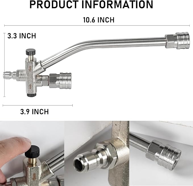 Hourleey Foam Cannon Dual-Connector Accessory, Pressure Washer Double Tip Attachment for Soap Cannon with 7 Power Washer Sprayer Nozzles, 1/4" Quick Connect, 4000 PSI