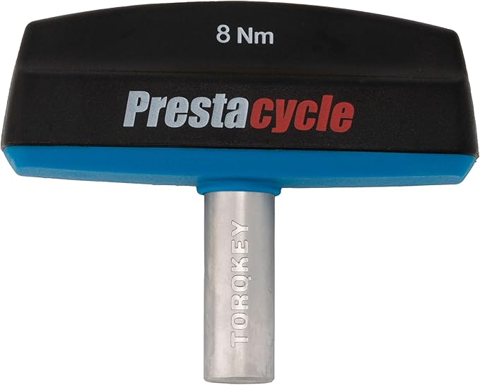 Prestacycle Pro TorqKeys 8Nm T-Handle Torque Limiting Tool – Torque Wrench Bit with Ergonomic Low-Profile Grip, Magnetic 1/4" Hex Bit Retention, Durable Zinc Shaft