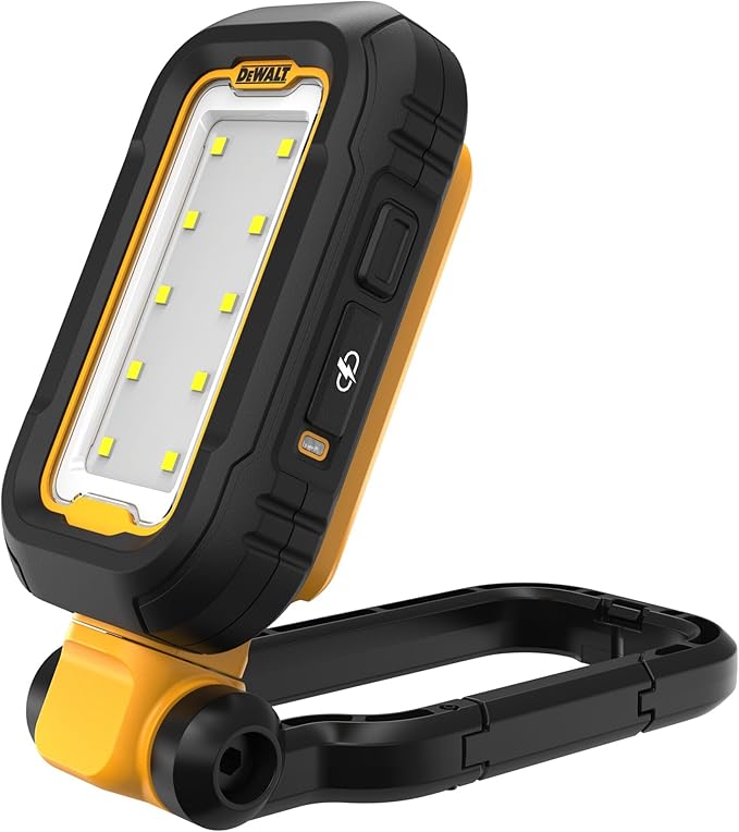 DEWALT LED Light, Powerful and Compact Work Light, Magentic Handle, USB-C Rechargeable (DCL182) & LED Flashlight, USB-C Rechargeable, Jobsite (DCL183)