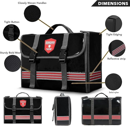 Car Emergency Kit (126 Piece)，Gift for Father Women Friend, Premium Roadside Assistance Essentials with Jumper Cables Tow Rope- Ideal Auto Road Safety Kit for Truck, RV