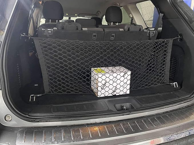 Envelope Style Automotive Elastic Trunk Mesh Cargo Net for Nissan Pathfinder 2013-2025 - Premium Trunk Organizer and Storage - Luggage Net for SUV - Best Car Organizer for Nissan Pathfinder
