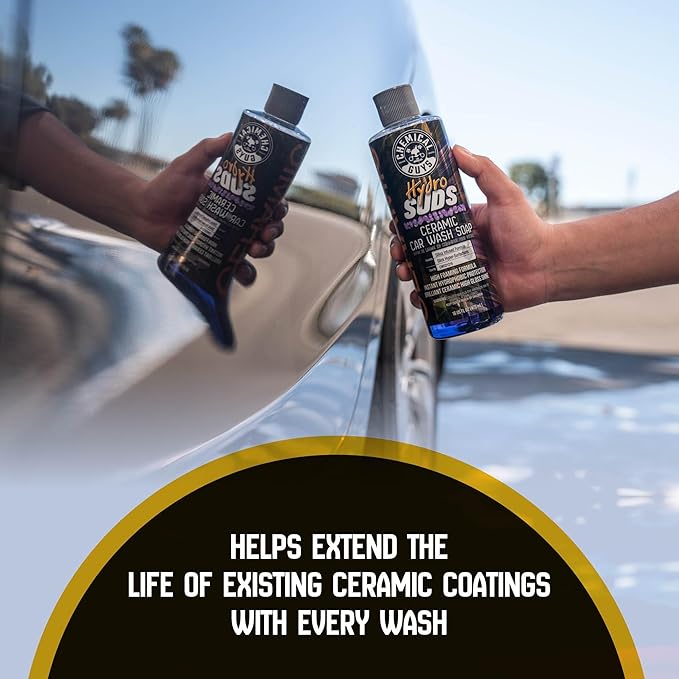 Chemical Guys HydroSuds Ceramic Shine High Foaming Car Wash Soap (Works with Foam Cannons, Foam Guns or Bucket Washes) For Cars, Trucks, Motorcycles, RVs & More, 32 fl oz, Berry Scent - CWS21232