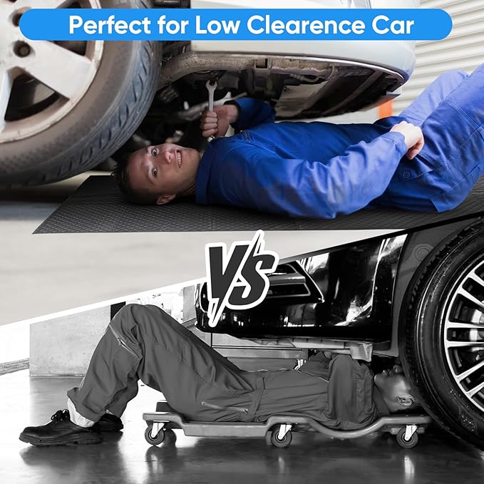 Magical Rolling Creeper Mat with Storge Bag, 58X28 Portable Foldable Mechanics Car Repair Creeper Floor Mat for Low Clearance, Any Vehicle and Road Surfaces