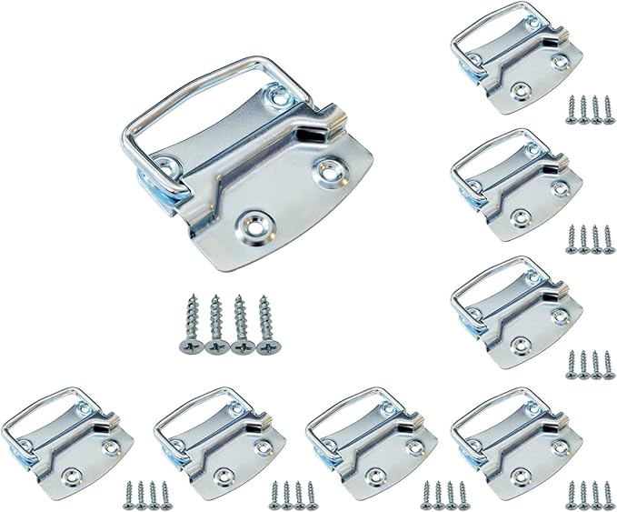 QCAA Heavy Duty Ring Pull Chest Handle for Box Lift Door Chest, 3.5", Zinc Plated, Made in Taiwan, 8 Pack