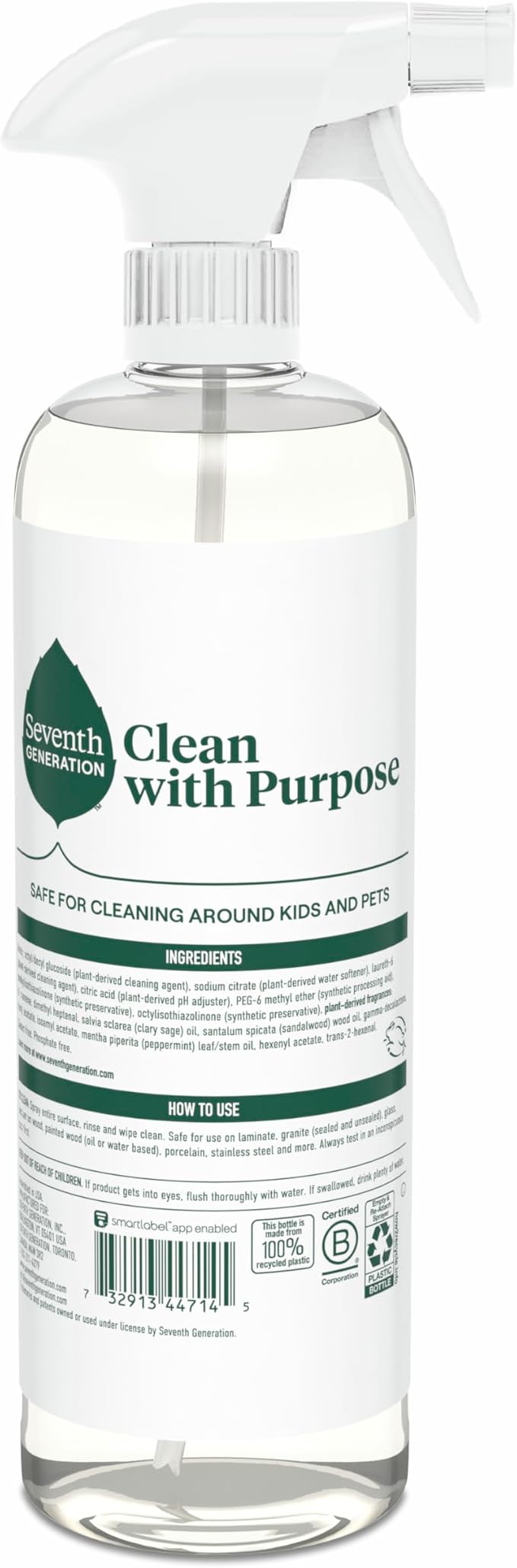 Seventh Generation All Purpose Cleaner,Degreasing Formula,Fresh Morning Meadow Scent,23 oz,(Pack of 8)