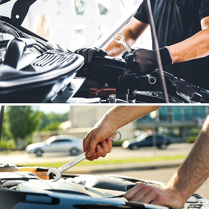 Jetech 25mm Combination Wrench, Industrial Grade Cr-V Steel Spanners with Precise 12 Point Opening, Off-Corners Design