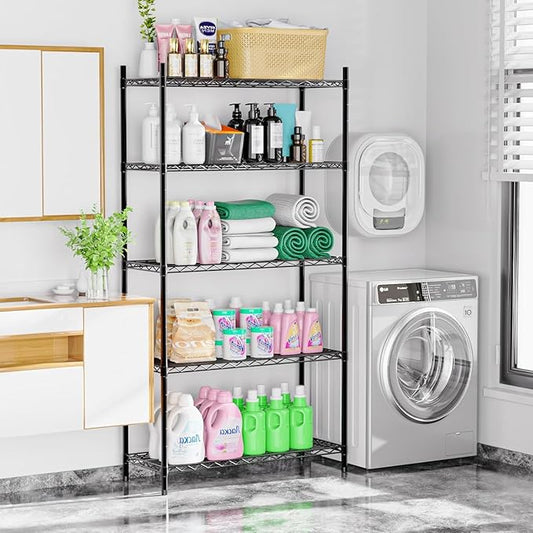 Xcity Storage Shelves, 5 Tier Heavy Duty Metal Shelving Unit, 2000 LBS Capacity Adjustable Steel Wire Shelf Organizer for Pantry, Kitchen, Garage, 14" D x 36" W x 72" H, Chrome