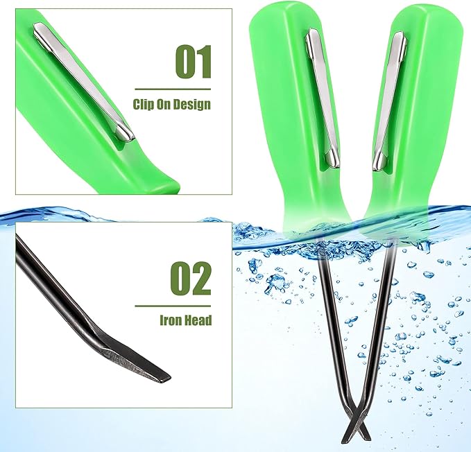 6 Pieces Mini Pocket Pry Bar Green Pocket Bar with Clip Set 4.5 Inch Length Mini Pry Tool for Home Office Car Repair Gadgets Mechanics Electricians Technicians (Green)