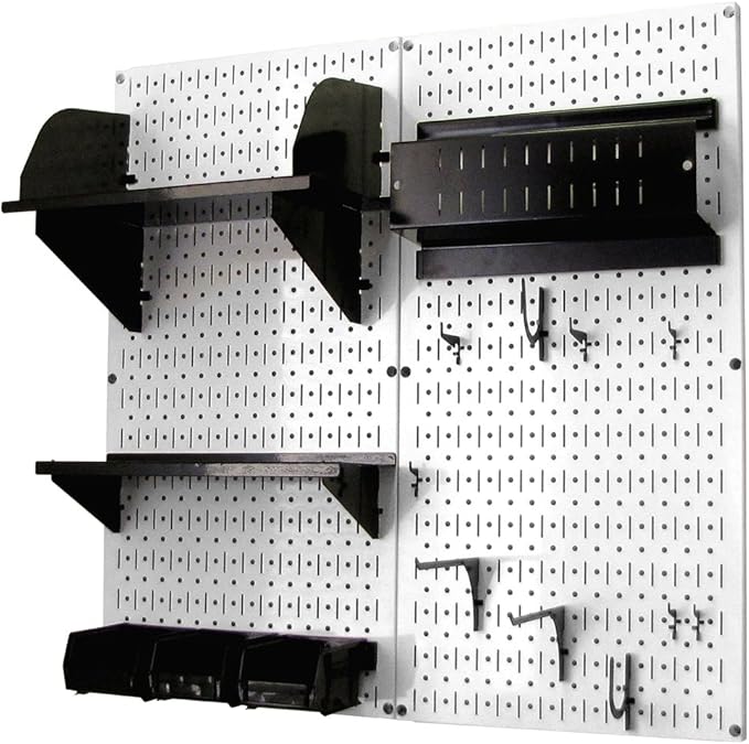 Wall Control Craft & Hobby Pegboard Organizer Storage Kit with White Pegboard and Black Accessories