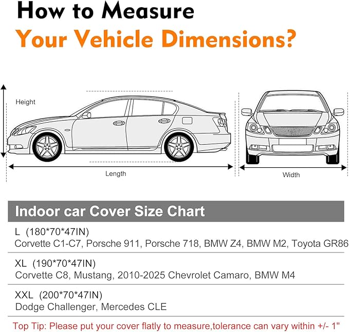 Indoor Car Cover, Universal Stretch Satin Windproof Dust Protection for 181-197 Inch Cars, Breathable Soft Full Cover with Storage Bag for Underground Garage, Car Show, Red & Black