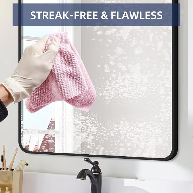 & PLUSH Microfiber Cleaning Cloth Roll - 50 Pack, Tear Away Microfiber Towels, 12" x 12", Reusable, Washable, Streak Free, Ultra Absorbent Dish Rags for Car, Home, Garage or Shop (Pink)