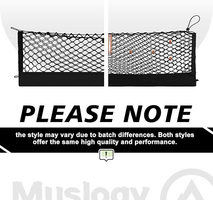 Muslogy Truck Bed Cargo Net Trunk Netting Compatible with 2022-2025 2026 Ford Maverick (V2) Accessories, Pickup Cargo Organizer SUV Sedan Storage Net w/Heavy Duty Carabiners