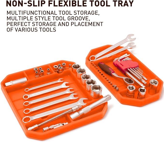 3PC Non-Slip Flexible Tool Tray, Large Tool Storage Set, Accessories Organizer, Silicon Tool Holder Mats, Organizer for Screw, Bolts, Washers, Nuts and Small Tools & Accessories.