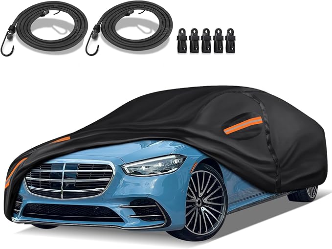 16-Layer Special Full Car Cover Fit for 2006-2023 MERC-edes Benz S Series S400 S550 S63 AMG, Ultra Heavy 600D Oxford Cloth, All-Weather Protection Summer Sun Exposure Winter Snow Rain Dust UV