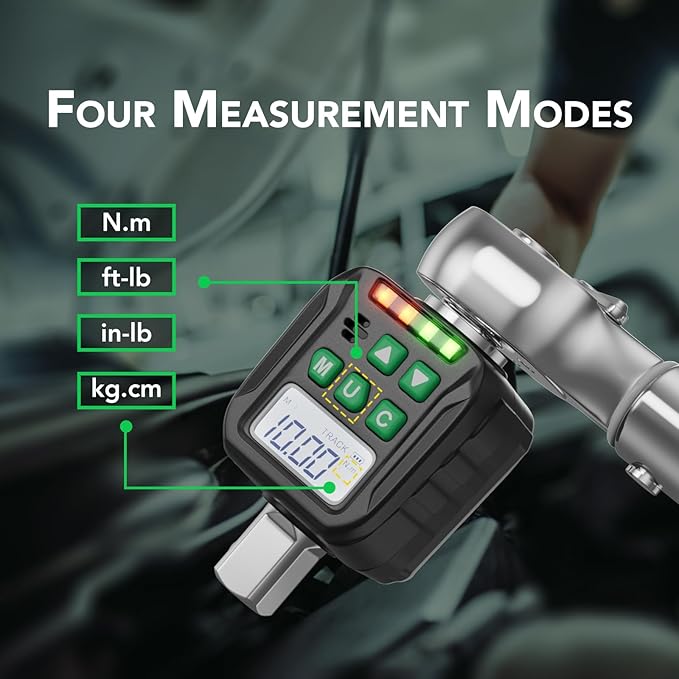 Digital Torque Wrench Adapter Set 1/2" Drive,Electric Wrenches,Snap on Digital Inch Pound Torque Wrench,1/4",3/8" Torque Adapter for Car,Motorcycle & Automotive (5-99.5 Ft-lb/6.75-135 Nm)