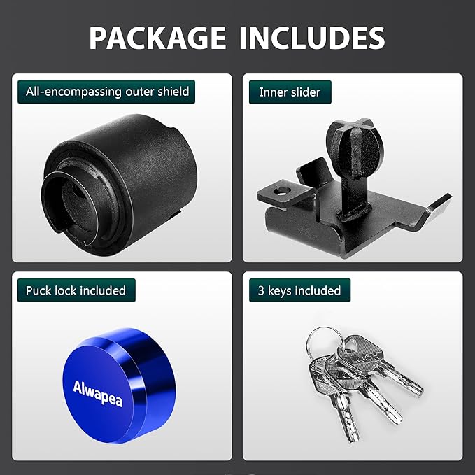 Heavy Duty 2516 Trailer Lock, Trailer Coupler Lock Fits for 2-5/16" Couplers, Anti-Theft Trailer Tongue Lock with Brass Core, Trailer Hitch Lock for RVs Trailers Trucks and Boats