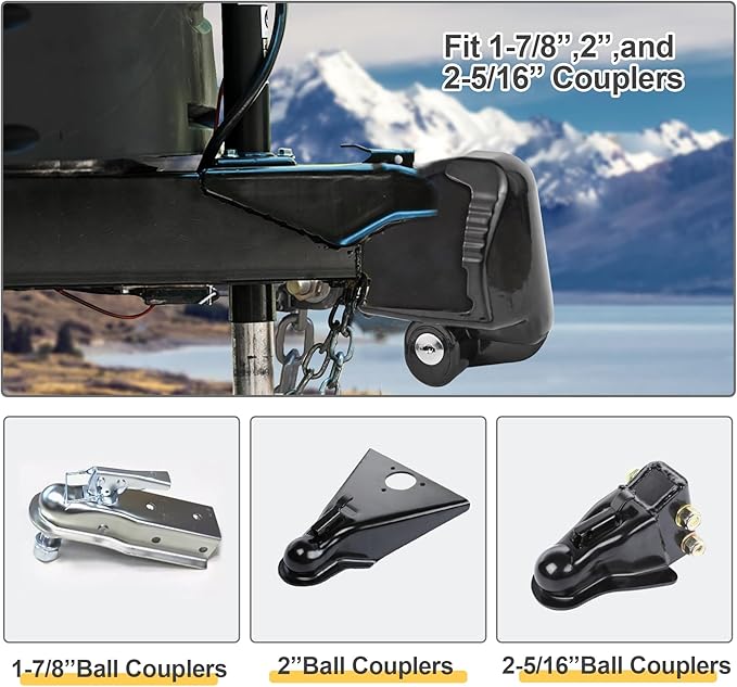 Trailer Lock with Keys Fit 1-7/8 ",2 ",and 2-5/16" Couplers,Universal Accessories for Boat,Vehicles,Trailers and Rv,Heavy-Duty Steel