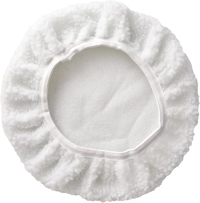 Car Polisher Pad Bonnet Wax Bonnet Set (9 to 10 Inches), 5Pcs Soft Microfiber + 3Pcs Wool Polishing Bonnet Orbital Buffing Pad Cover Waxing Bonnet for Car Polisher