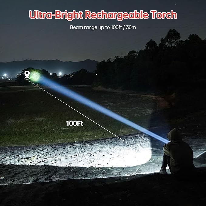 Magnetic Work Light Rechargeable, 400LM LED Work Light with COB Floodlight & Spotlight, 5 Modes, 3–7H Runtime, USB-C Magnetic Flashlight with Hook for Car Repair, Camping, Emergency