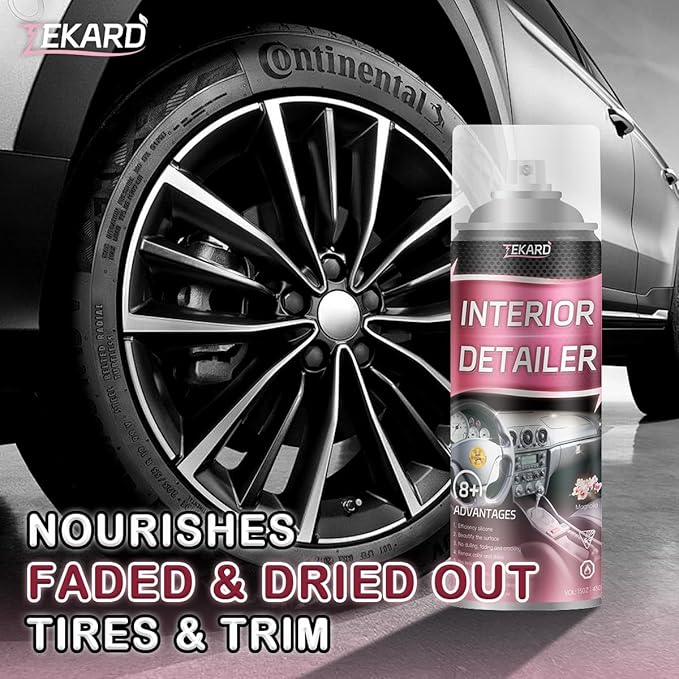 Car Interior Cleaner, Leather Cleaner, 15 oz. Large-Capacity Interior Detailer in Iron Can, Wheel Cleaner, Suitable for Cleaning Rubber, Plastic, and Leather Surfaces Inside Vehicles (1 Bottle)