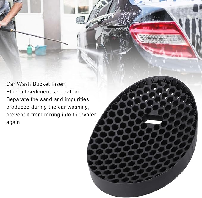 Efficient and Rugged Car Wash Bucket Insert for Dirt and Sediment Separation, Ideal for Auto Detailing (Black)