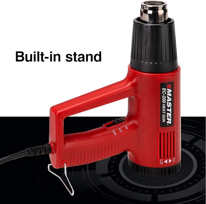 Master Appliance EC-200K Variable Temperature Heat Gun Kit, Heat Gun for Wire Connectors, Heat Gun Kit for Paint Stripping, 120V, 10 Amps, 1200W - USA Company