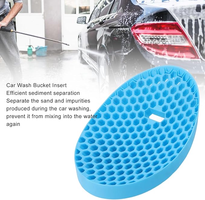 Efficient and Rugged Car Wash Bucket Insert for Dirt and Sediment Separation, Ideal for Auto Detailing (Blue)