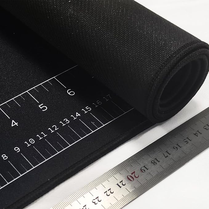 Workbench Mat, 35.5" X 16" DIY Silicone Rubber Large Work Bench Table Hobby Neoprene Tool Mat Pad Ruler Set with SAE/Metric Ruler Standard Metric Conversion Charts