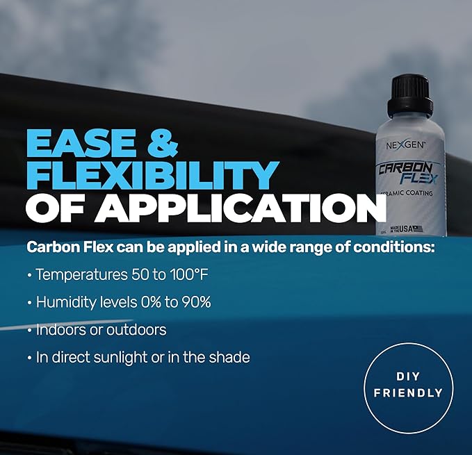 Nexgen Carbon Flex – Ceramic Coating Up to 3-Year - Professional Grade Nano Ceramic Coating for Cars - SIO2 Protection, UV & Chemical Resistant, High Gloss Finish for Paint and Glass - 50ml