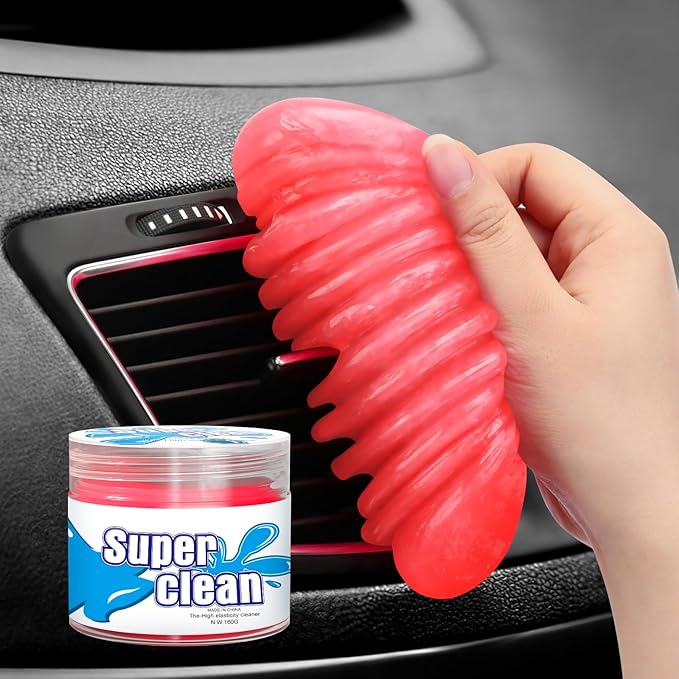 Car Cleaning Gel Car Cleaning Putty Car Putty Car Interior Cleaner Car Slime Car Detailing Kit Car Accessories Gifts for Men Women Stocking Stuffers Red