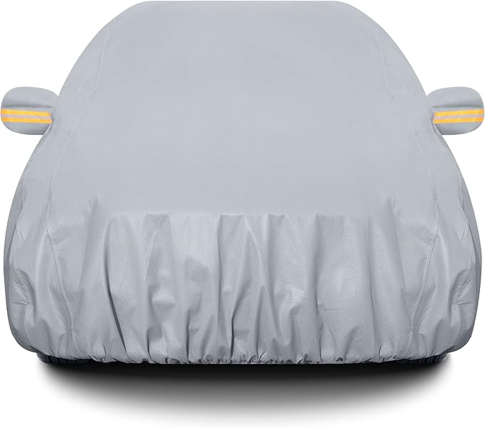 GXT Windproof and Dustproof Car Cover for Outdoor and Indoor, 3 Layers Breathable Heavy Duty Fabric with UV Protection, Universal Fit for Large Sedan 209-224 inch
