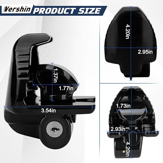 Trailer Hitch Locks with 2 Keys,Universal Size Fit 1-7/8", 2", and 2-5/16" Couplers,Heavy Duty Steel Trailer Tongue Lock for Boat,Trailers and RV,Anti-Theft Hitches,Campers, Vehicles - Black