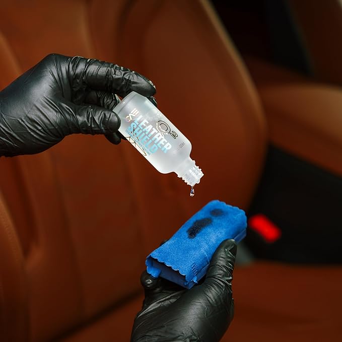 Gyeon Leather Shield EVO 50 ml - Ceramic Coating for Leather | All Types of Natural Leather, Tesla Vegan | No Change in Finish of Upholstery |Repels Dirt and Liquid | Car Interior UV Protector
