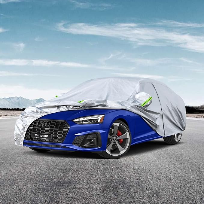 Kaugung 6 Layers Car Cover Custom Fit 2007-2025 Audi A5 Sedan, Waterproof All Weather Resistant Outdoor Indoor Sun Rain Dust Snow Protection. (USA Warehouse, Within 3-7 Days)