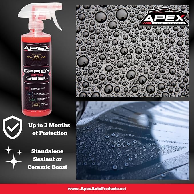 Apex Spray and Seal - Ceramic Paint Sealant - Proprietary Hydrophobic Protectant & Ceramic Booster Spray - Super Gloss and Clear Coat Protection
