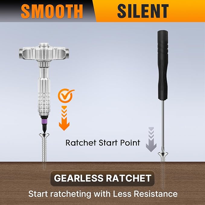 40 In 1 Ratcheting Screwdriver Set,Multi S2 Steel Bits with Detachable Ratchet Handle,Ratchet Screwdriver Set for Furniture Assembly, Electronics Repair, Bicycle,DIY