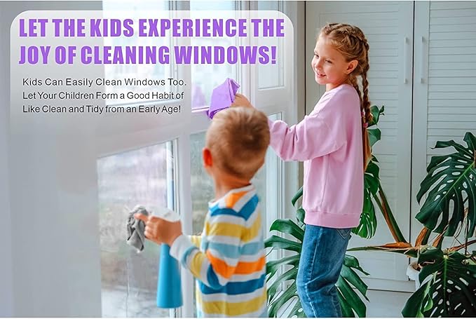 NΘrwex Window Cleaning Cloth, Glass Cloth, Cleaning Cloth, Streaks Schatches Free (Purple 2 Pack)