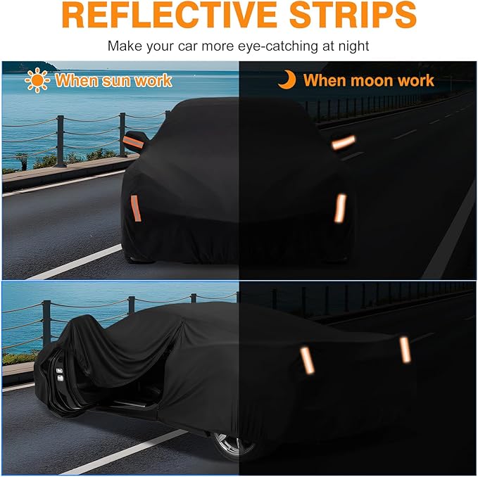 Car Cover Custom Fit for Chevrolet Corvette C4 C5 C6 C7 C8 1980–2026, Outdoor Waterproof All Weather Heavy Duty Full Exterior Cover for Sun Rain Snow UV Dust Protection with Door Zipper