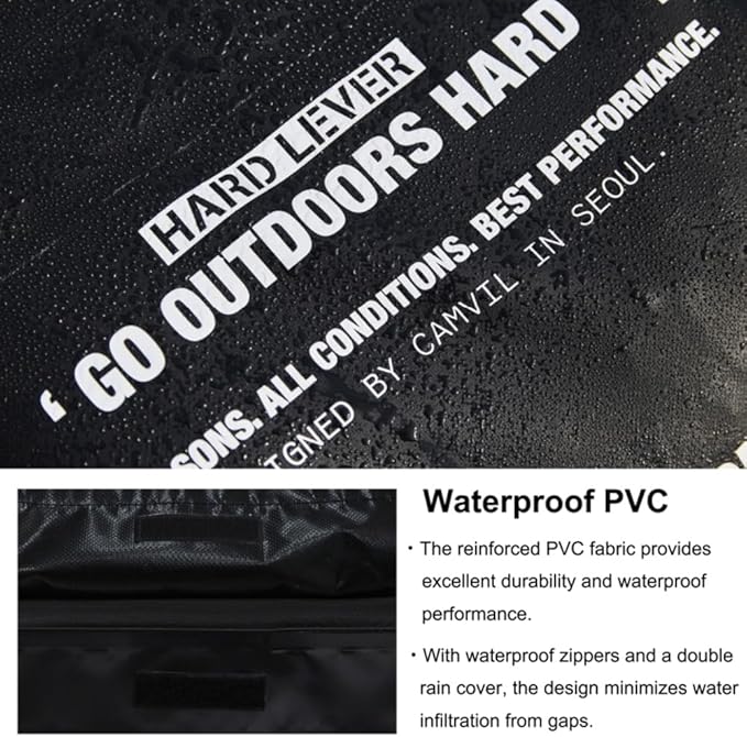 CAMVIL 20 Cubic Waterproof Car Rooftop Cargo Carrier Bag, Soft-Shell Car Roof Bag for All Vehicle with/Without Racks, Includes Waterproof Zip, Anti-Slip Mat, Door Hooks, Storage Bag