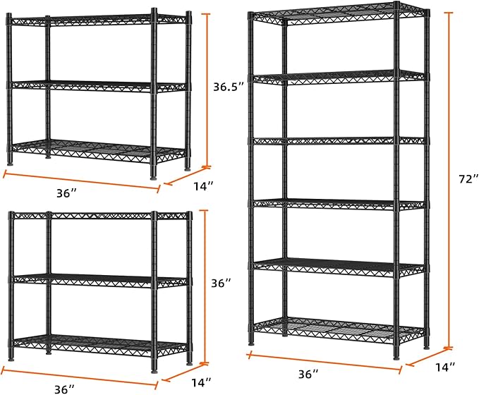 SINGAYE Shelf Closet Wire Shelving：Adjustable Metal Unit for Laundry Room Organization Bathroom Kitchen Home Garage Storage Pantry Rack Shelves