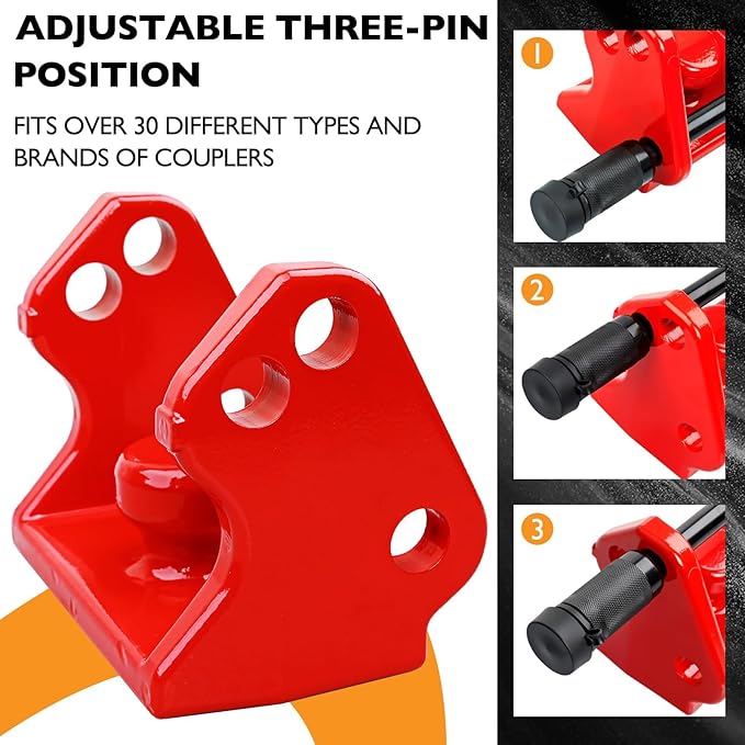 HQPASFY Trailer Hitch Lock, Trailer Coupler Lock with Pin, Heavy-Duty Coupler Lock Model Tl-33 Trailer Lock,Fits Over 2" to 2-5/16" Couplers - Red